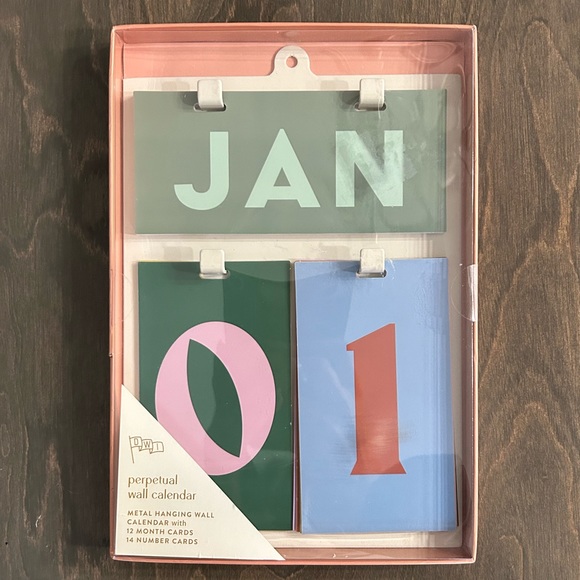 Perpetual Wall Calendar metal hanging - Picture 2 of 4